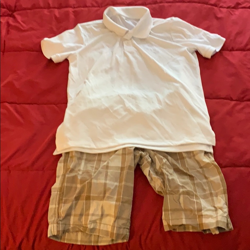 Tommy Hilfiger and Old Navy khaki outfit